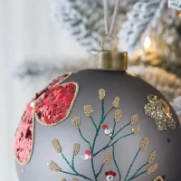 Set of 12 Decorative Hanging Tree Ornaments for Holiday Party Decorations, Glass Christmas Ball Ornaments, D3", Multicolor(m-4)