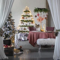 Set of 4 Glass Decorative Hanging Balls for Holiday Party Decorations, Christmas Ball Ornaments, Eye-Catching Design, D5", Red(m-9)