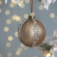 Set of 12 Glass Decorative Hanging Balls for Holiday Party Decorations, Christmas Ball Ornaments, D3", Gold(m-1)