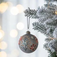 Set of 12 Decorative Hanging Tree Ornaments for Holiday Party Decorations, Glass Christmas Ball Ornaments, D3", Multicolor(m-1)