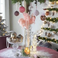 Set of 4 Glass Decorative Hanging Balls for Holiday Party Decorations, Christmas Ball Ornaments, Eye-Catching Design, D5", Red(m-7)