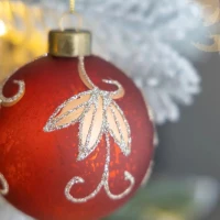 Set of 12 Decorative Hanging Tree Ornaments for Holiday Party Decorations, Glass Christmas Ball Ornaments, D3", Red(m-5)