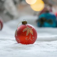 Set of 12 Decorative Hanging Tree Ornaments for Holiday Party Decorations, Glass Christmas Ball Ornaments, D3", Red(m-3)