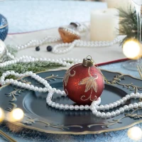 Set of 12 Decorative Hanging Tree Ornaments for Holiday Party Decorations, Glass Christmas Ball Ornaments, D3", Red(m-6)