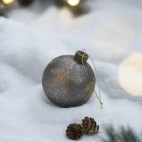 Set of 12 Glass Decorative Hanging Balls for Holiday Party Decorations, Christmas Ball Ornaments, D3", Silver(m-5)