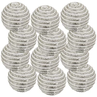 Set of 12 Plastic Decorative Hanging Balls for Holiday Party Decorations, Christmas Ball Ornaments, D4", Silver(m-2)