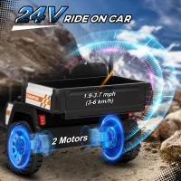 Qaba 24V 2 Seater Electric Car for Kids w/ Remote Control, 4 Wheels Spring Suspension, Soft Start, Storage, Sunshade, White(m-5)