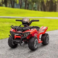 Aosom 6V Battery Powered Electric ATV, Quad Four Wheeler Ride On Toy Car w/ LED Headlights for Kids Toddlers, Red(m-10)