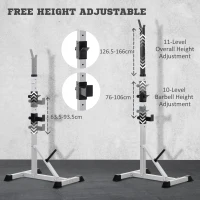 Soozier 2-Piece Barbell Rack, 53.5"-69.3" Height Adjustable Squat Rack Bench Press Rack, 440LBS Capacity(m-5)