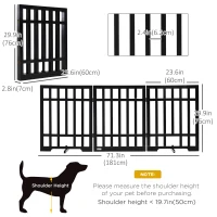 PawHut Freestanding Pet Gate with 2PCS Support Feet, 3 Panels Folding Dog Gates for the House Doorway Stairs, Expands up to 71.3" Wide, 29.9" Tall, Black(m-3)