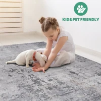 Naar 5x7 Abstract Stain-Resistant Area Rug with Non-Shedding Design, Kid and Pet-Friendly Carpet, 90" L x 63" W x 0.35" H, Ivory+Taupe(m-3)