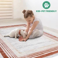 Naar 8x10 Stain-Resistant Area Rug with Cotton Backing, Medium Pile Height, Stylish Kid and Pet-Friendly Carpet, 120" L x 93" W x 0.35" H, Brown(m-4)