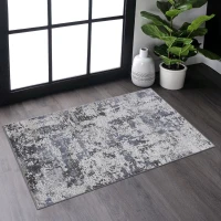 Naar 2x3 Stain-Resistant Area Rug with Cotton Backing, Medium Pile Height, Kid and Pet-Friendly Carpet, 36" L x 24" W x 0.3" H, Gray(m-1)