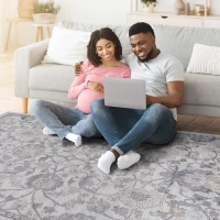 Naar 5x7 Stain-Resistant Area Rug with Cotton Backing, Medium Pile Height, Kid and Pet-Friendly Carpet, 90" L x 63" W x 0.35" H, Sand(m-7)