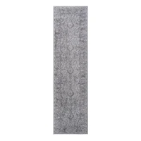 Naar 2x8 Stain-Resistant Area Rug with Non-Shedding Design and Cotton Backing, Kid and Pet-Friendly Carpet, 96" L x 26" W x 0.35" H, Gray(m-2)