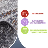 Naar 2x8 Geometric Stain-Resistant Area Rug with Non-Shedding Design and Cotton Backing, Kid and Pet-Friendly Carpet, 96" L x 26" W x 0.3" H, Beige(m-5)