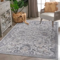 Naar 5x7 Stain-Resistant Area Rug with Cotton Backing, Medium Pile Height, Kid and Pet-Friendly Carpet, 90" L x 63" W x 0.35" H, Sand(m-1)