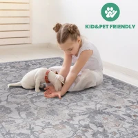 Naar 8x10 Stain-Resistant Area Rug with Cotton Backing, Medium Pile Height, Kid and Pet-Friendly Carpet, 120" L x 93" W x 0.35" H, Sand(m-3)