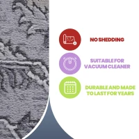 Naar 2x8 Stain-Resistant Area Rug with Cotton Backing, Medium Pile Height, Kid and Pet-Friendly Carpet, 96" L x 26" W x 0.35" H, Ivory+Gray(m-4)