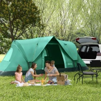 Outsunny 5-6 Person Family Tent, Outdoor Camping Tent with Lighting Hook, Carrying Bag for Camping, Hiking and Travelling, Green(m-8)