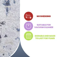 Naar 8x10 Stain-Resistant Area Rug with Cotton Backing, Carpet for Living Room, Bedroom, Dining, Home Office, 120" L x 93" W x 0.3" H, Gray(m-4)