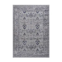 Naar 6x9 Stain-Resistant Area Rug with Cotton Backing, Medium Pile Height, Kid and Pet-Friendly Carpet, 93" L x 79" W x 0.35" H, Gray+Blue(m-2)