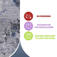 Naar 8x10 Abstract Stain-Resistant Area Rug with Cotton Backing, Carpet for Living Room, Bedroom, Home Office, 120" L x 93" W x 0.35" H, Silver(m-4)