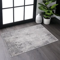 Naar 2x3 Stain-Resistant Area Rug with Cotton Backing, Medium Pile Height, Kid and Pet-Friendly Carpet, 36" L x 24" W x 0.35" H, Ivory+Taupe(m-1)