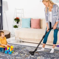 Naar 6x9 Traditional Stain-Resistant Area Rug with Non-Shedding Design and Cotton Backing, Kid and Pet-Friendly Carpet, 93" L x 79" W x 0.3" H, Blue(m-7)