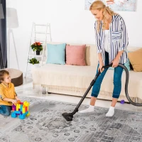 Naar 5x7 Medallion Stain-Resistant Area Rug with Cotton Backing, Medium Pile Height, Kid and Pet-Friendly Carpet, 90" L x 63" W x 0.3" H, Cream(m-7)