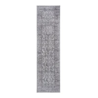 Naar 2x8 Stain-Resistant Area Rug with Cotton Backing, Medium Pile Height, Kid and Pet-Friendly Carpet, 96" L x 26" W x 0.35" H, Ivory+Gray(m-2)