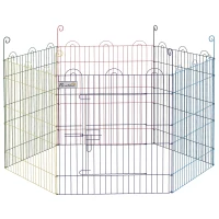 PawHut Metal Pet Playpen Portable Hexagon Dog Exercise Fence Multi-colored(m-11)