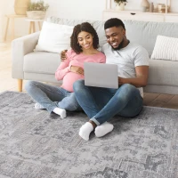 Naar 2x8 Stain-Resistant Area Rug with Cotton Backing, Medium Pile Height, Kid and Pet-Friendly Carpet, 96" L x 26" W x 0.35" H, Ivory(m-5)