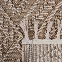 Naar 8x10 Indoor Outdoor Stain-Resistant Area Rug with Medium Pile Height, Kid and Pet-Friendly Carpet, 120" L x 93" W x 0.3" H, Natural(m-8)