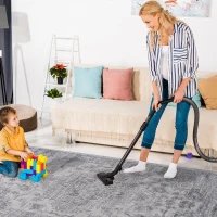 Naar 6x9 Stain-Resistant Area Rug with Non-Shedding Design and Cotton Backing, Kid and Pet-Friendly Carpet, 93" L x 79" W x 0.35" H, Silver(m-7)