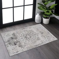Naar 2x3 Traditional Stain-Resistant Area Rug with Cotton Backing, Medium Pile, Kid and Pet-Friendly Carpet, 36" L x 24" W x 0.3" H, Cream(m-1)