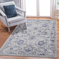 Naar 8x10 Stain-Resistant Area Rug with Cotton Backing, Medium Pile Height, Kid and Pet-Friendly Carpet, 120" L x 93" W x 0.35" H, Blue(m-5)