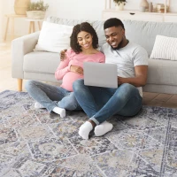 Naar 8x10 Stain-Resistant Area Rug with Non-Shedding Design and Cotton Backing, Kid and Pet-Friendly Carpet, 120" L x 93" W x 0.3" H, Multicolor(m-6)