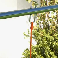 Outsunny Kids Swing Set Outdoor Metal Swing Frame with Double Swing Seats for 1-2 Children Aged 3-8 Years Old(m-9)