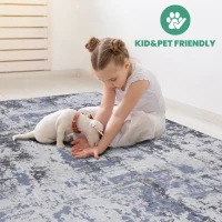 Naar 6x9 Stylish Abstract Stain-Resistant Area Rug with Cotton Backing, Medium Pile Height, Kid and Pet-Friendly Carpet, 93" L x 79" W x 0.3" H, Gray(m-3)