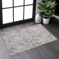 Naar 2x3 Geometric Stain-Resistant Area Rug with Non-Shedding Design and Cotton Backing, Kid and Pet-Friendly Carpet, 36" L x 24" W x 0.3" H, Beige(m-1)