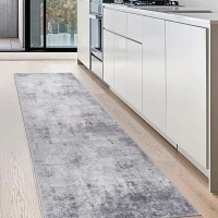 Naar 2x8 Stylish Stain-Resistant Area Rug with Non-Shedding Design, Carpet for Living Room, Bedroom, Home Office, 96" L x 26" W x 0.35" H, Gray(m-1)