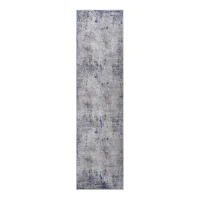 Naar 2x8 Abstract Stain-Resistant Area Rug with Non-Shedding Design, Carpet for Living Room, Bedroom, Home Office, 96" L x 26" W x 0.35" H, Silver(m-2)