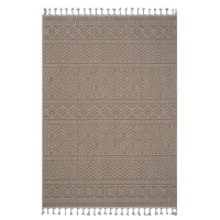 Naar 5x7 Geometric Indoor Outdoor Stain-Resistant Area Rug with Medium Pile Height, Kid and Pet-Friendly Carpet, 90" L x 63" W x 0.3" H, Mocha(m-2)