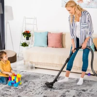 Naar 8x10 Stain-Resistant Area Rug with Cotton Backing, Medium Pile Height, Kid and Pet-Friendly Carpet, 120" L x 93" W x 0.3" H, Cream+Brown(m-6)