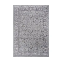 Naar 5x7 Oriental Stain-Resistant Area Rug with Cotton Backing, Carpet for Living Room, Bedroom, Home Office, 90" L x 63" W x 0.35" H, Ivory+Gray(m-2)