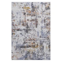 Naar 2x3 Abstract Stain-Resistant Area Rug with Cotton Backing, Medium Pile Height, Kid and Pet-Friendly Carpet, 36" L x 24" W x 0.3" H, Ivory+Navy(m-2)