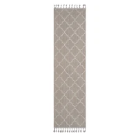 Naar 2x8 Indoor Outdoor Stain-Resistant Area Rug with Medium Pile Height, Kid and Pet-Friendly Carpet, 96" L x 26" W x 0.3" H, Ivory(m-2)
