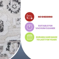 Naar 2x8 Traditional Stain-Resistant Area Rug with Cotton Backing, Medium Pile, Kid and Pet-Friendly Carpet, 96" L x 26" W x 0.3" H, Cream(m-4)