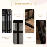PawHut Freestanding Pet Gate with 2PCS Support Feet, 3 Panels Folding Dog Gates for the House Doorway Stairs, Expands up to 71.3" Wide, 29.9" Tall, Black(m-6)